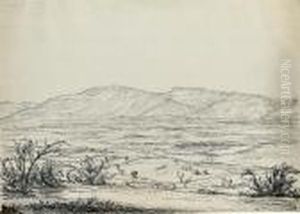 View Of A Broad Valley With A Distant Settlement by Raphael Lamarr West