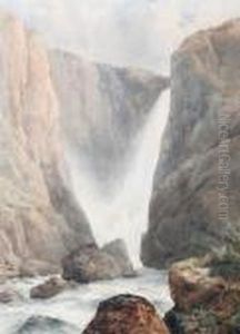 A Norwegian Waterfall, Thought To Be Voringfossen by William Edward West