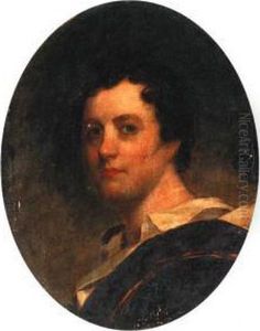 Portrait Of George Gordon, 6th Lord Byron (1788-1824), Bust-length,in A White Shirt