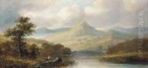 An Angler In A Mountainous Landscape by J. Westall