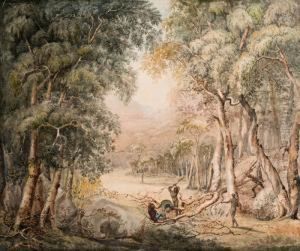Australian Natives Attacking Explorers During Flinders"" Circumnavigation Of Australia by William Westall