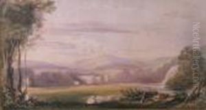 A View Of Bolton Abbey by William Westall