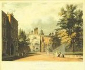 Westall (william) Charter House From The Square; Charter House From The Play Ground by William Westall