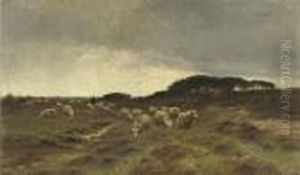 Herding The Sheep On The Heath by Cornelis I Westerbeek