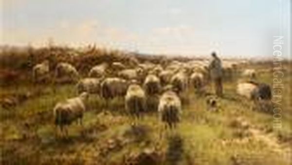 Shepherd Tending His Flock - view 1