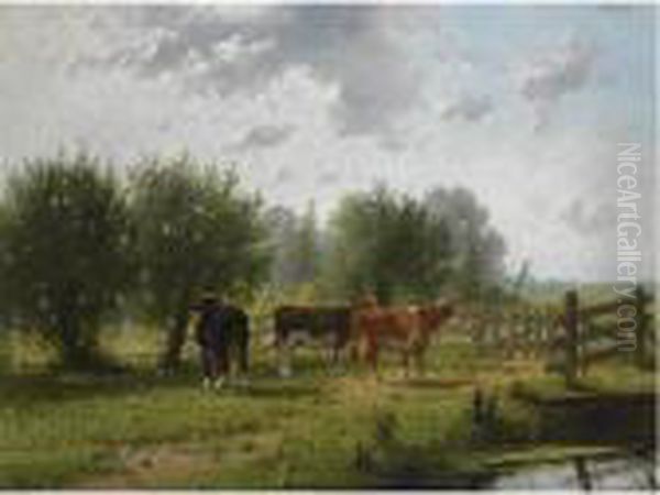 A Summerlandscape With Cows - view 1