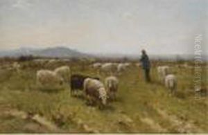 Leading The Flock Across The Heathland by Cornelis I Westerbeek