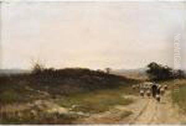 A Shepherdess With Her Flock - view 1