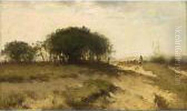 A Shepherd With His Flock - view 1