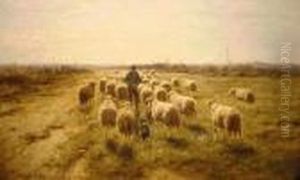 Bringing Home The Flock by Cornelis I Westerbeek