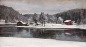 Winter Landscape From Kymintehdas. by Victor Westerholm