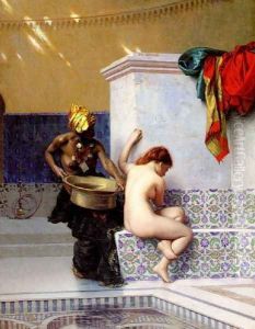Turkish Bath Or Moorish Bath Two Women