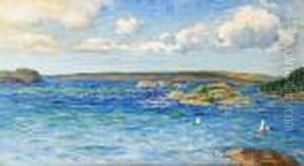 Kustlandskap Med Segelbatar - view 1