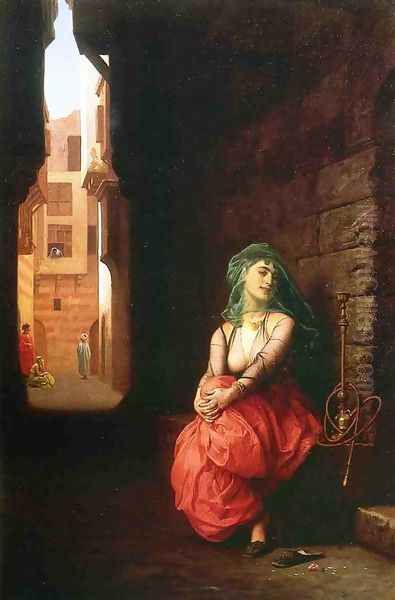 Young Arab Woman with Waterpipe - view 1