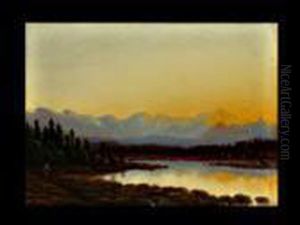 Abendstimmung An Einem Bayerischen Voralpensee Mitbergkette by Adalbert Wex