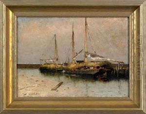 Coastal Scene With Ships At A Dock