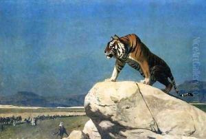 Tiger On The Watch Ii by Jean-Leon Gerome