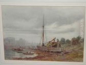 Boat Building, On The Dee At Chester by James Whaite