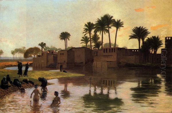 Bathers by the Edge of a River - view 1