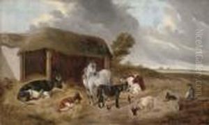 In The Farmyard by James Thomas Wheeler