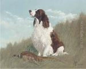 A Gundog With A Partridge by John Arnold Wheeler