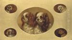 A Jack Russell, A West Highland 
Terrier, A Spaniel, A Terrier, Andtwo King Charles Spaniels by John Arnold Wheeler