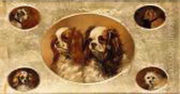 A Jack Russell; A Terrier; A Spaniel; A West Highland Terrier; Two King Charles Spaniels - view 1