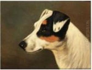 Head Of A Jack Russell by John Arnold Wheeler