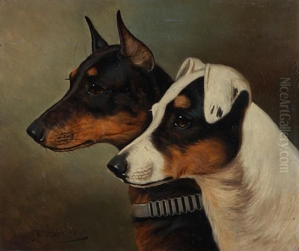 Head Studies Of Two Terriers - view 1