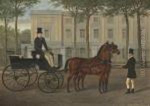 A Hackney Carriage With Driver And Groom