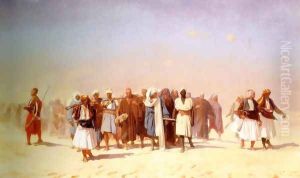 Egyptian Recruits Crossing The Desert by Jean-Leon Gerome