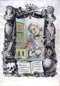 'the King Commands', Etching, Handcoloured, 27cm X 20cm, Framed by Rex John Whistler