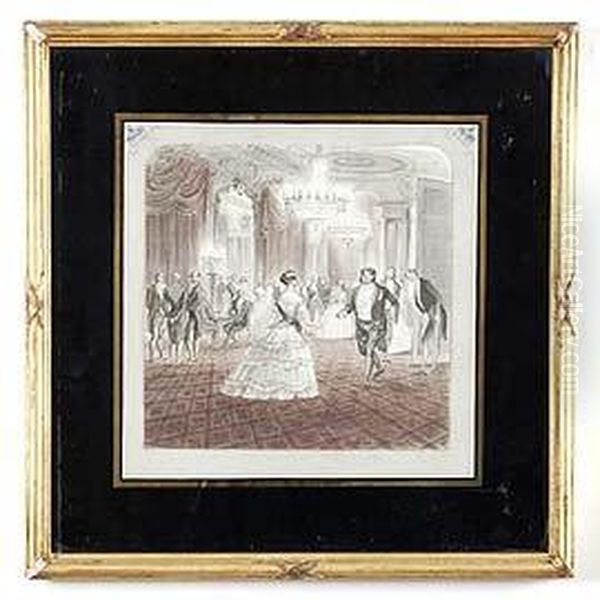 Attribution , Drawing Of A Ballroom. - view 1