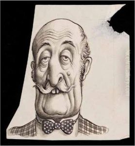 Gentleman With Polka Dot Bow Tie by Rex John Whistler
