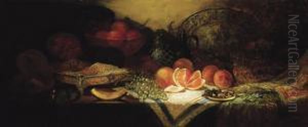Still Life With Melon, Grapes, And Oranges - view 1