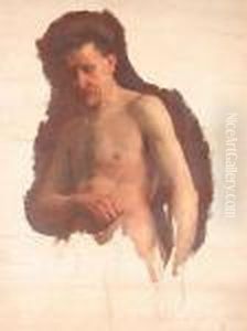 Half Length Study Of A Male Nude by John William Whiteley