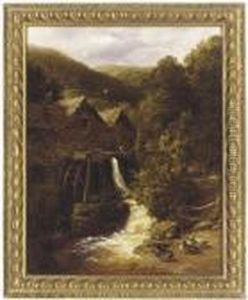 The Old Mill At Trefriar, North Wales by Thomas Whittle