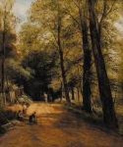 A Shady Lane In Surrey by Thomas Ii Whittle