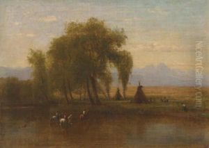 Indians Returning To Camp, Platte River by Thomas Worthington Whittredge