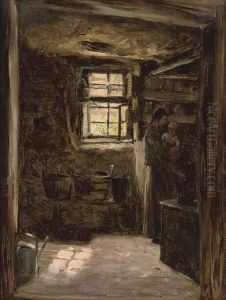Interior Of A Westphalian Cottage by Thomas Worthington Whittredge