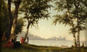 Figures Beside A Lake by Thomas Worthington Whittredge