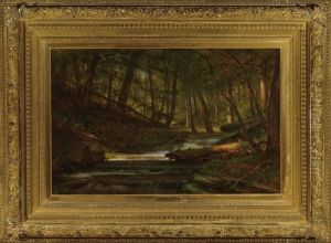 ''a Primitive Forest Brook'' by Thomas Worthington Whittredge