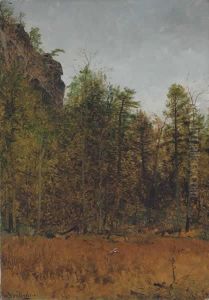 ''a Gray Day Under The Cliff'' by Thomas Worthington Whittredge