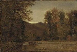 Deer In A Landscape by Thomas Worthington Whittredge