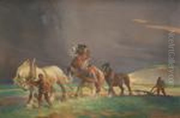 Plough Team On A Hill - view 1