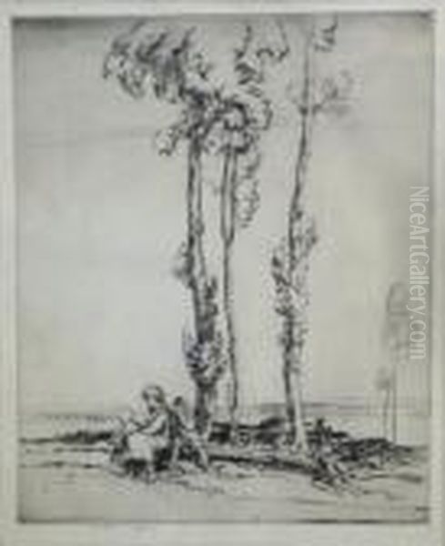 Figures Seated Beneath Trees. - view 1