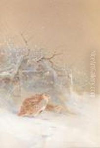 Two Partridges In A Snowy Landscape