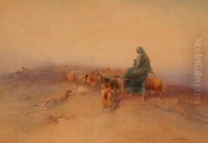 Egyptian Shepherdess With Her Flock