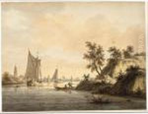 A) A Dune Landscape Near Haarlem With A Cart On A Path Near A Farm by Nicolaes Wicart