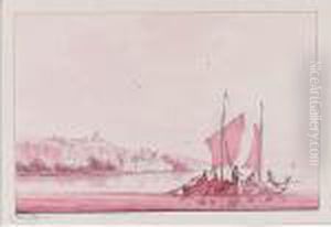 Boats On An Estuary by Nicolaes Wicart
